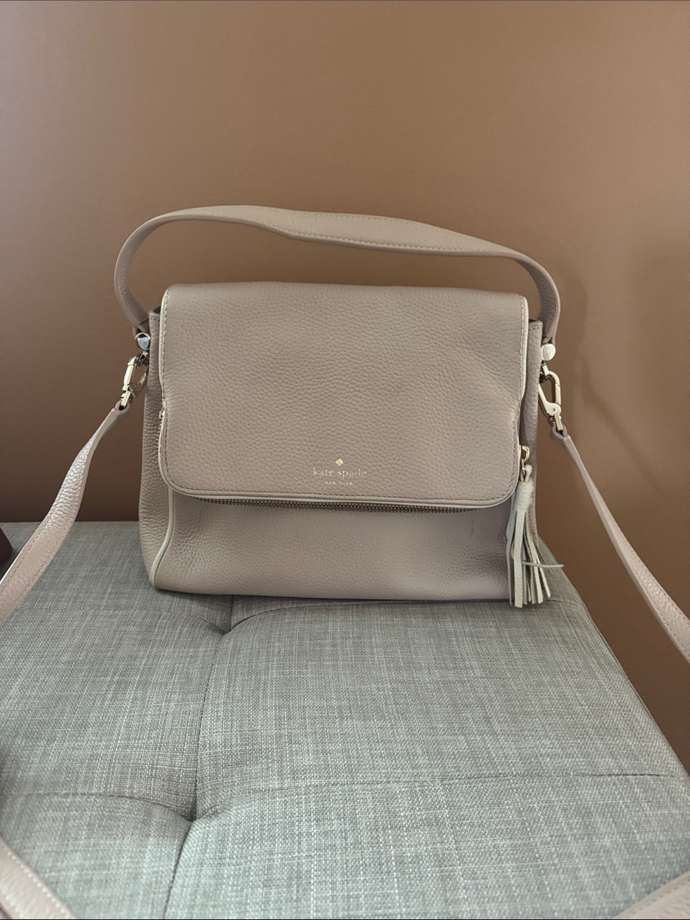 kate spade Dusty Rose Leather Shoulder Bag with Tassel